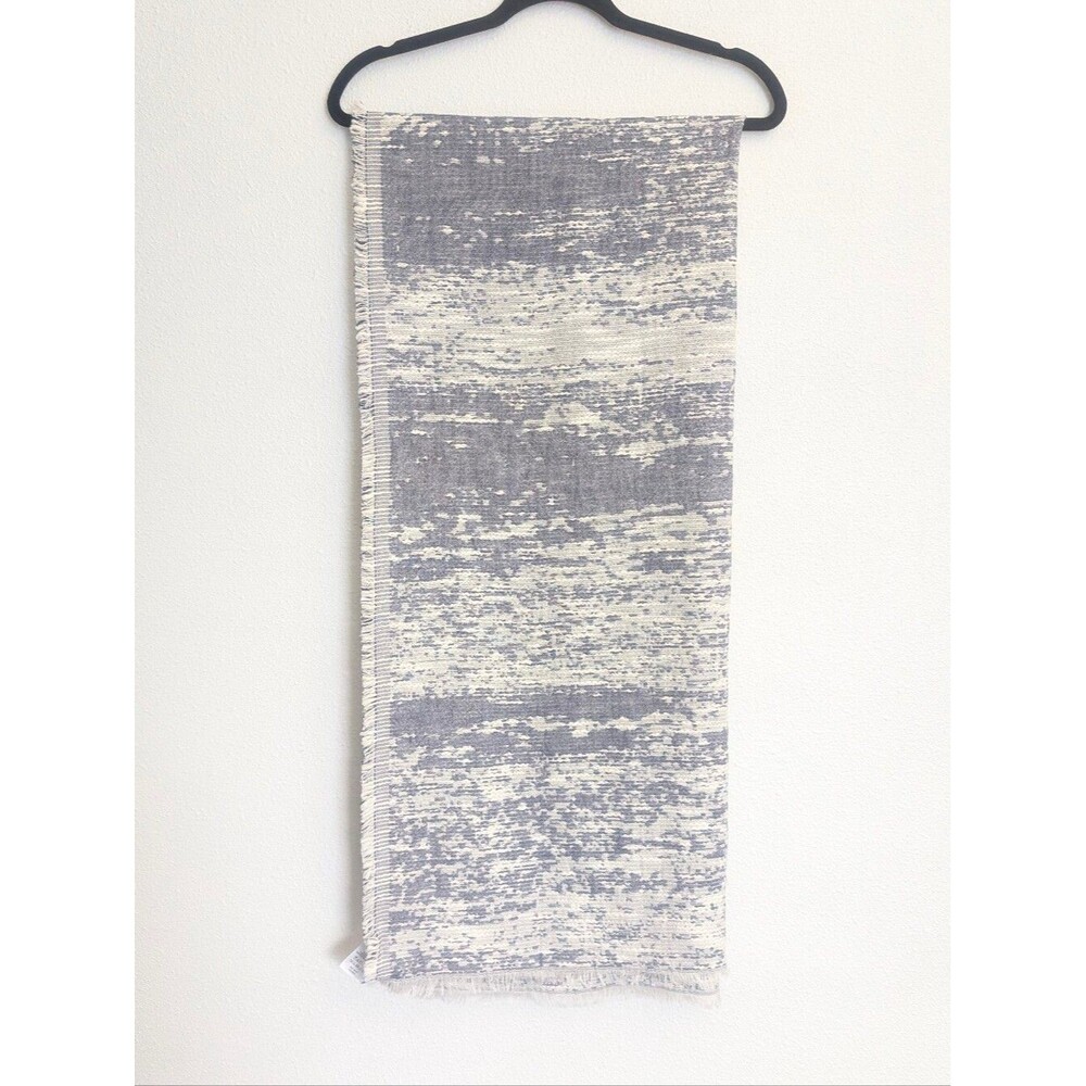 Stella & Dot Day Dream Scarf Blue White Fringe - Picture 2 of 4